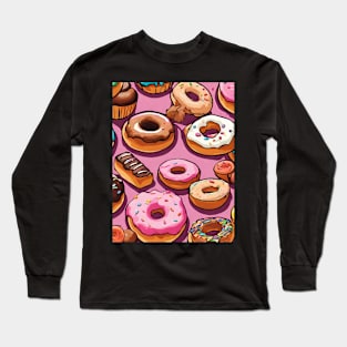 Bakery Delights: Sweet Temptations Cartoon Long Sleeve T-Shirt